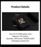 Poker Cards Waterproof PVC Black Rose Deck