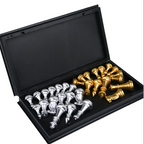 Chess Set Magnetic Gold Silver Medieval Large Plastic