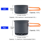 Camping Cookware Set Aluminum Portable Outdoor 1.3L